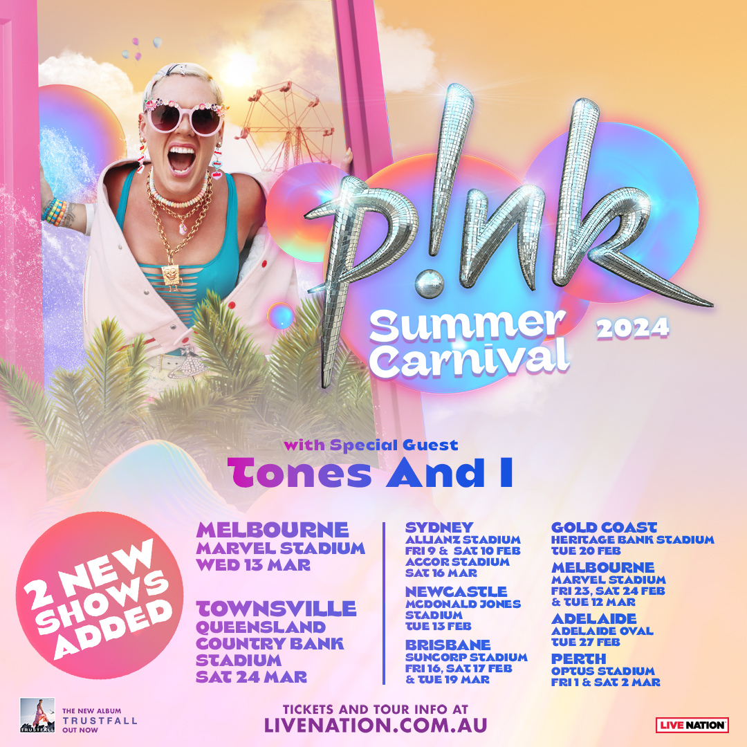 P!NK Announces New Shows For Summer Carnival Australian Tour