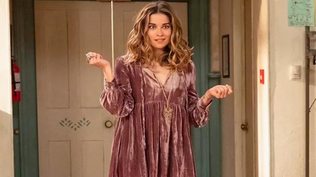 alexis red dress schitts creek Alexis in Maid of Honour (6x04) Dress: @reformation ($136) Shoes:  @dsquared2 ($1,110) 'A' Necklace: @anthropologie